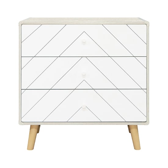 Davis Wooden Chest Of 3 Drawers In Dusty Grey And White