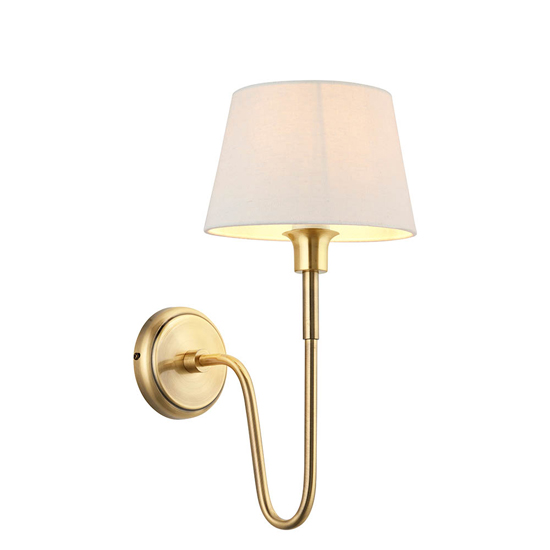 Davis And Cici Ivory Tapered Shade Wall Light In Antique Brass