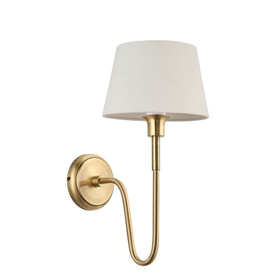 Davis And Cici Ivory Tapered Shade Wall Light In Antique Brass
