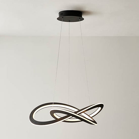 Product photograph of Davis Led Ceiling Pendant Light In Textured Black With Diffuser from Furniture in Fashion