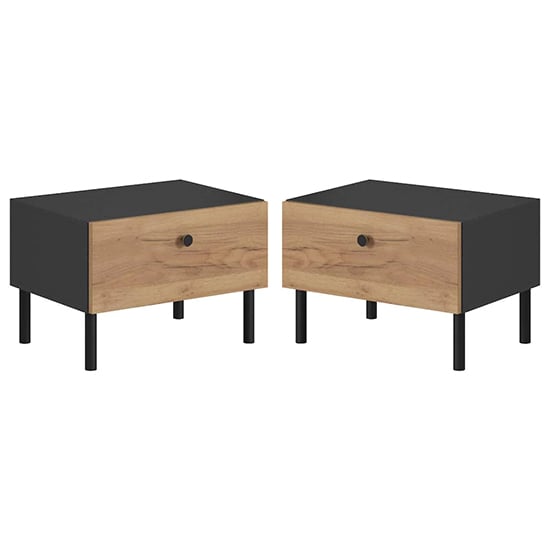 Read more about Davis set of 2 wooden bedside cabinet in golden oak