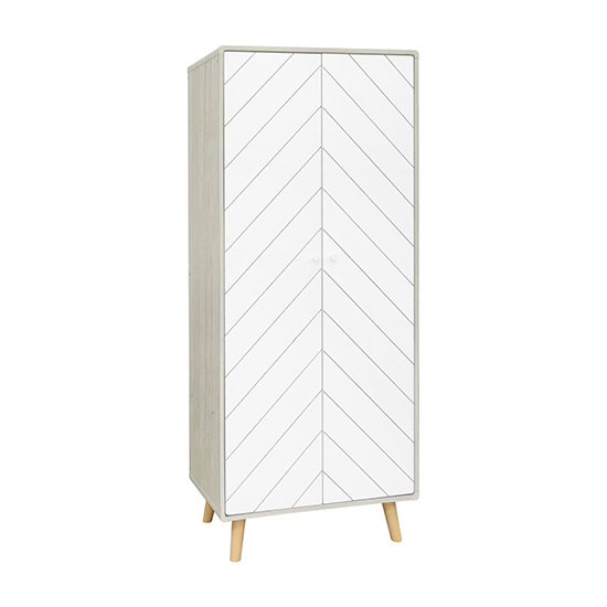 Read more about Davis wooden wardrobe with 2 doors in dusty grey and white