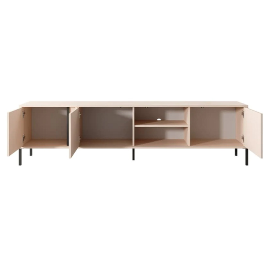 Davis Wooden TV Stand 3 Doors In Beige With LED