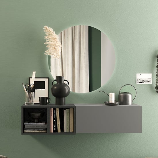 Read more about Davon wall hung hallway furniture set in slate and piombo