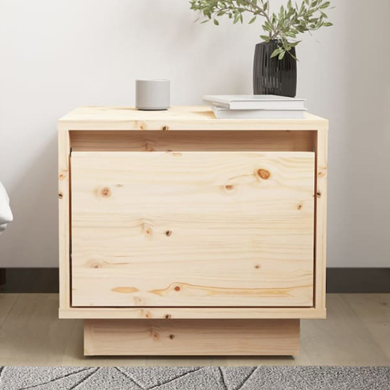 Dawes Solid Pinewood Bedside Cabinet With 1 Drawer In Natural_Discontinued