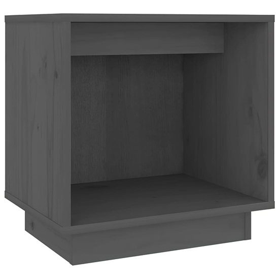 Dawes Solid Pinewood Bedside Cabinet In Grey