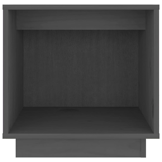 Dawes Solid Pinewood Bedside Cabinet In Grey