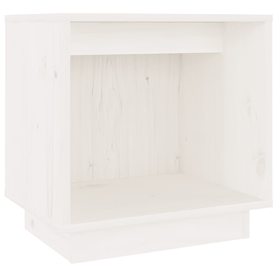 Dawes Solid Pinewood Bedside Cabinet In White