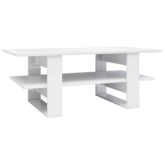 Dawid High Gloss Coffee Table With Undershelf In White_2