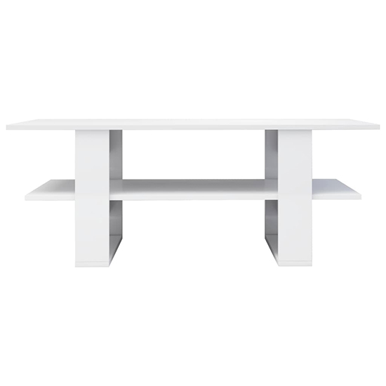 Dawid High Gloss Coffee Table With Undershelf In White_3