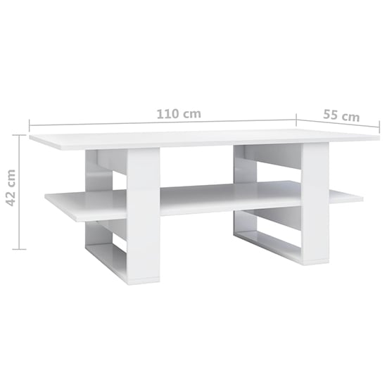 Dawid High Gloss Coffee Table With Undershelf In White_4