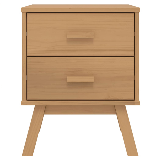 Dawlish Wooden Bedside Cabinet With 2 Drawers In Brown