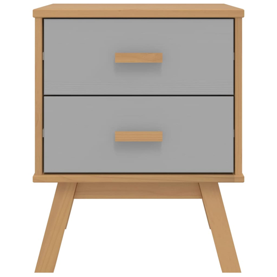 Dawlish Wooden Bedside Cabinet With 2 Drawers In Grey And Brown