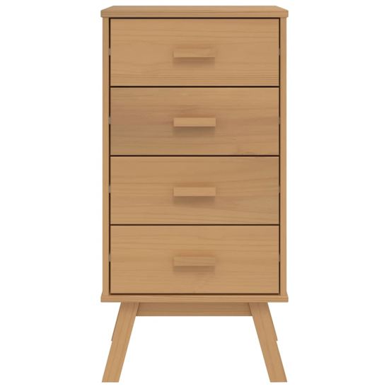 Dawlish Wooden Bedside Cabinet With 4 Drawers In Brown