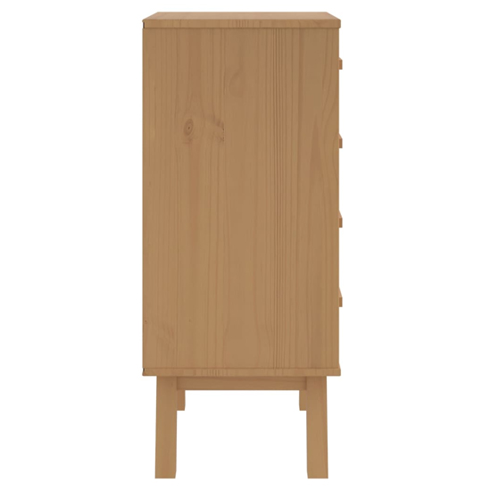 Dawlish Wooden Bedside Cabinet With 4 Drawers In Brown