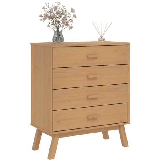 Dawlish Wooden Chest Of 4 Drawers In Brown