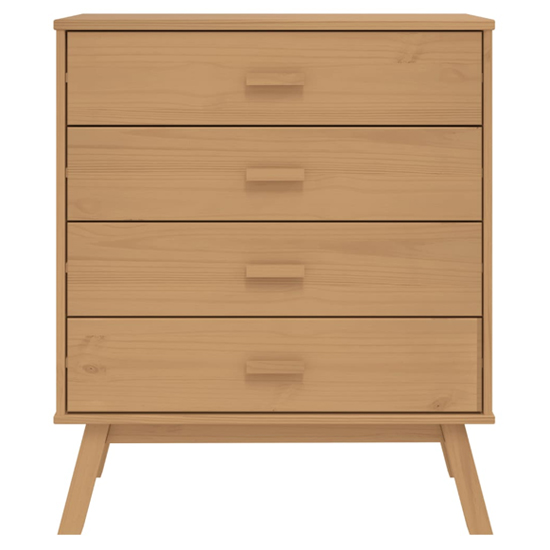 Dawlish Wooden Chest Of 4 Drawers In Brown