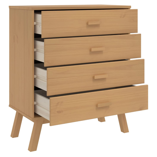Dawlish Wooden Chest Of 4 Drawers In Brown