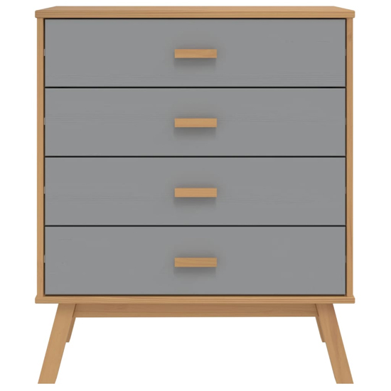 Dawlish Wooden Chest Of 4 Drawers In Grey And Brown