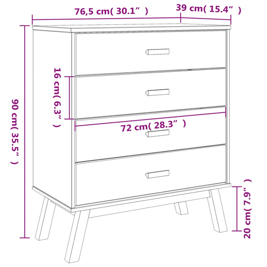 Dawlish Wooden Chest Of 4 Drawers In Grey And Brown