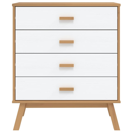 Dawlish Wooden Chest Of 4 Drawers In White And Brown
