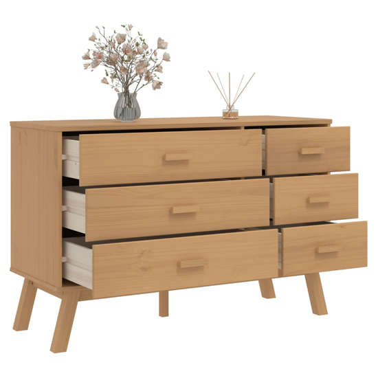 Dawlish Wooden Chest Of 6 Drawers In Brown