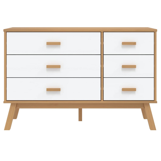 Dawlish Wooden Chest Of 6 Drawers In White And Brown