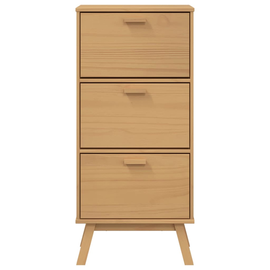 Dawlish Wooden Shoe Cabinet With 3 Drawers In Brown