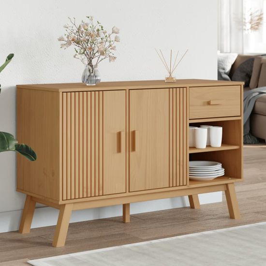 Read more about Dawlish wooden sideboard with 2 doors 1 drawers in brown