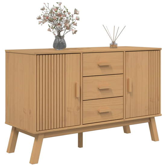 Dawlish Wooden Sideboard With 2 Doors 3 Drawers In Brown