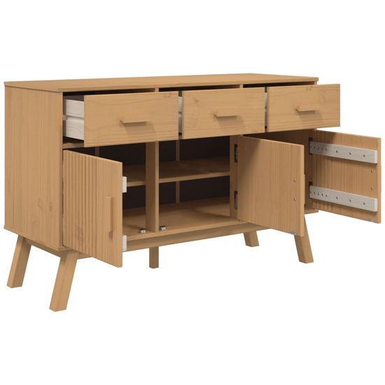 Dawlish Wooden Sideboard With 3 Doors 3 Drawers In Brown