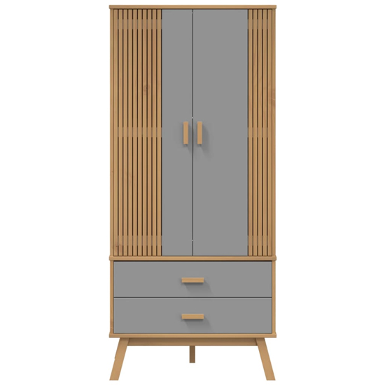 Dawlish Wooden Wardrope With 2 Doors In Grey And Brown