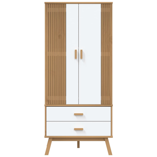 Dawlish Wooden Wardrope With 2 Doors In White And Brown