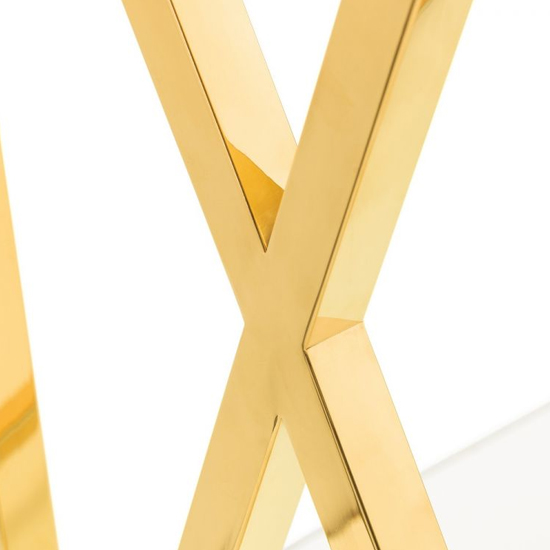 Maemi Glass Console Table With Gold Stainless Steel Frame