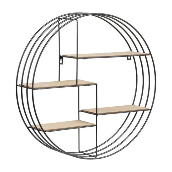 Read more about Dawson round metal wall shelf in black