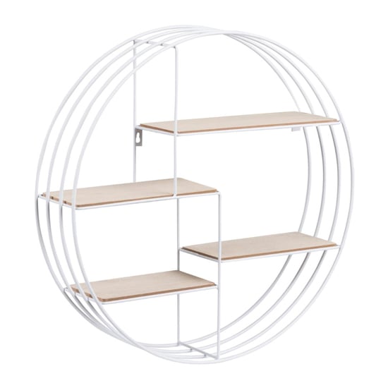 Read more about Dawson round metal wall shelf in white