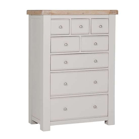 Read more about Dawson wooden chest of 8 drawers tall in taupe