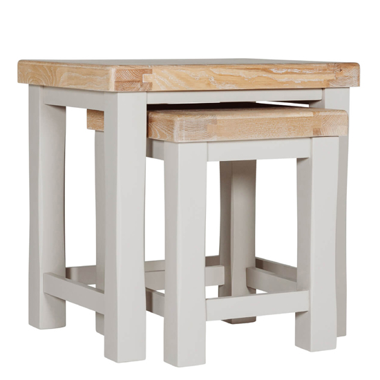 Read more about Dawson wooden nest of 2 tables in taupe