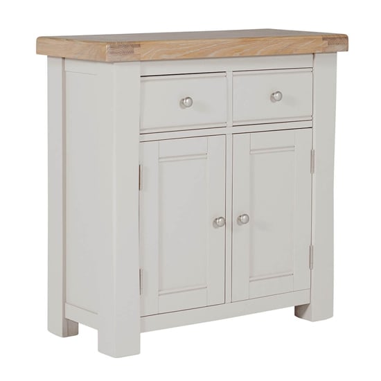 Read more about Dawson wooden sideboard with 2 doors 2 drawers in taupe