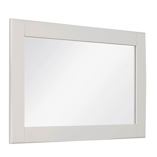 Read more about Dawson wooden wall mirror in taupe wooden frame