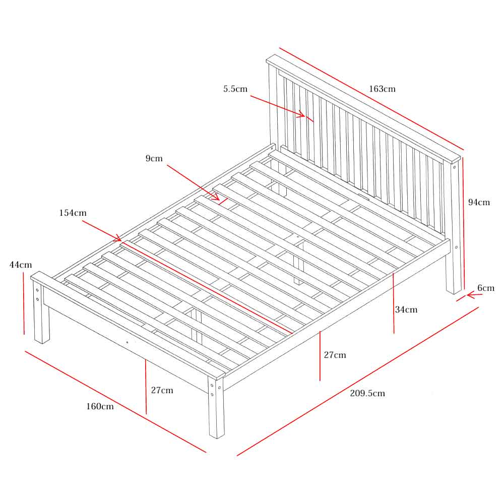 Dayton Wooden King Size Bed In White