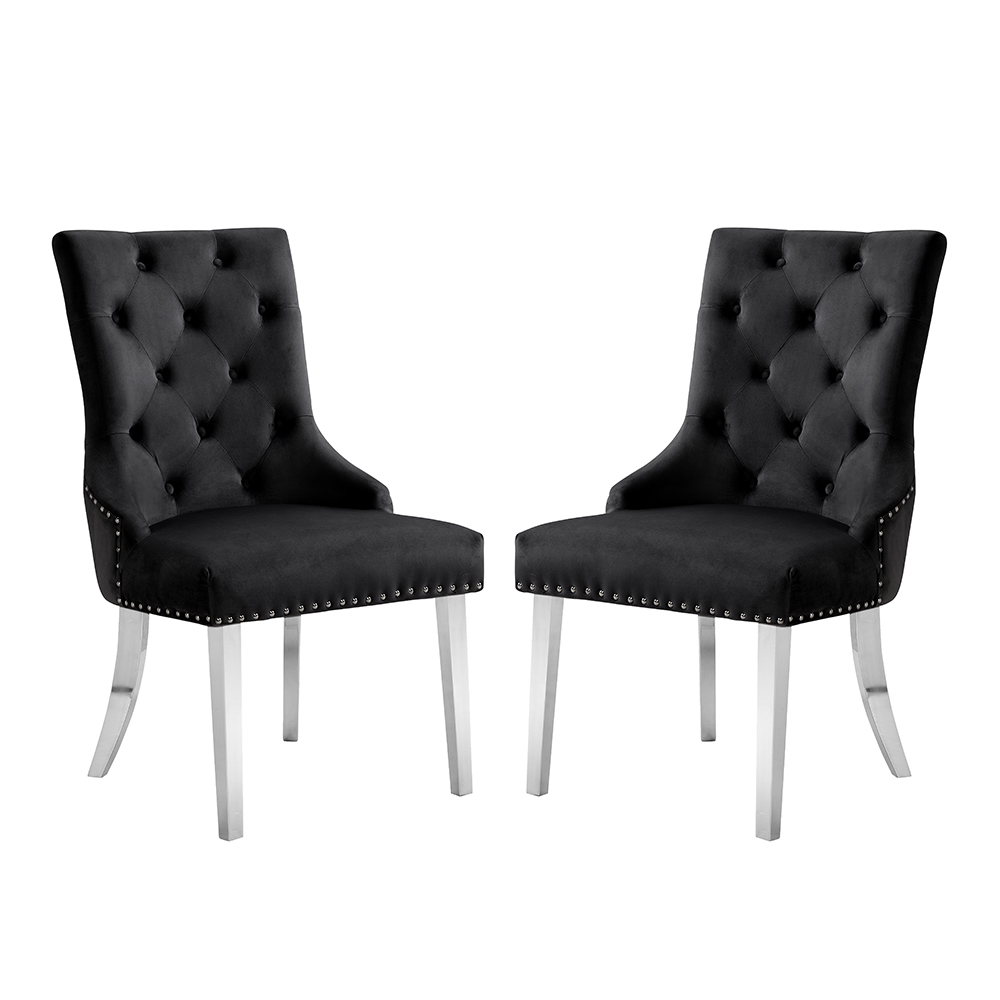 Daytona Round Clear Glass Dining Table 4 Imperial Black Chairs