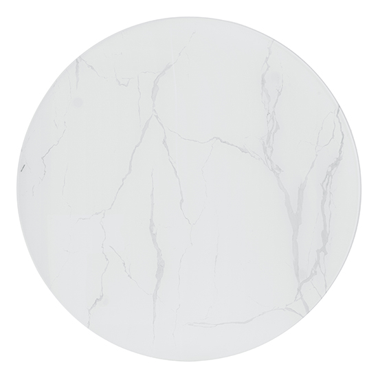 Daytona Diva Marble Effect Round Dining Table With Chrome Legs