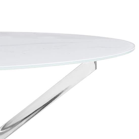 Daytona Diva Marble Effect Round Dining Table With Chrome Legs