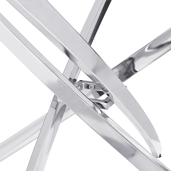 Daytona Diva Marble Effect Round Dining Table With Chrome Legs