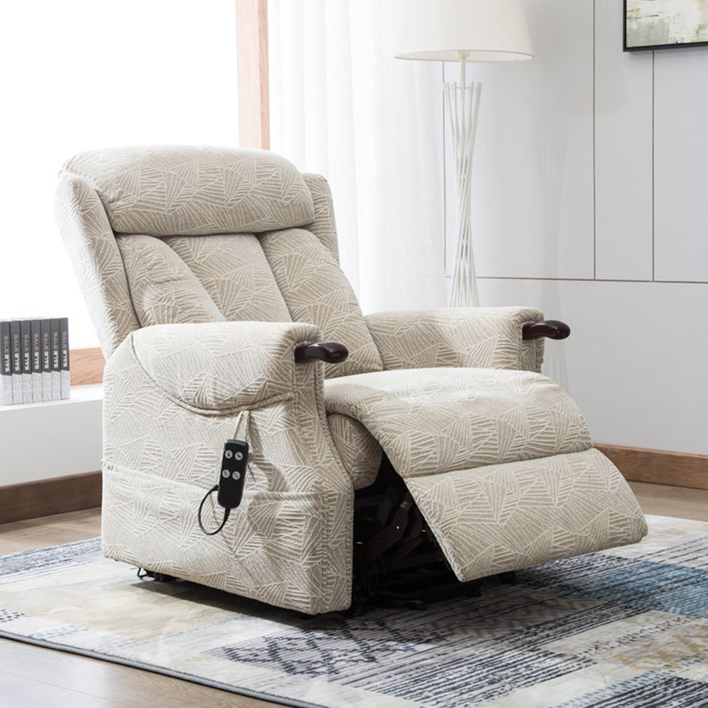 Dazaro Fabric Recliner Chair in Brushstroke Cream