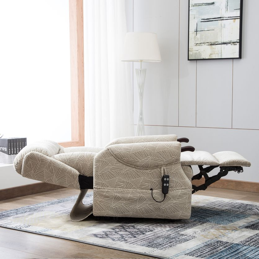 Dazaro Fabric Recliner Chair in Brushstroke Cream