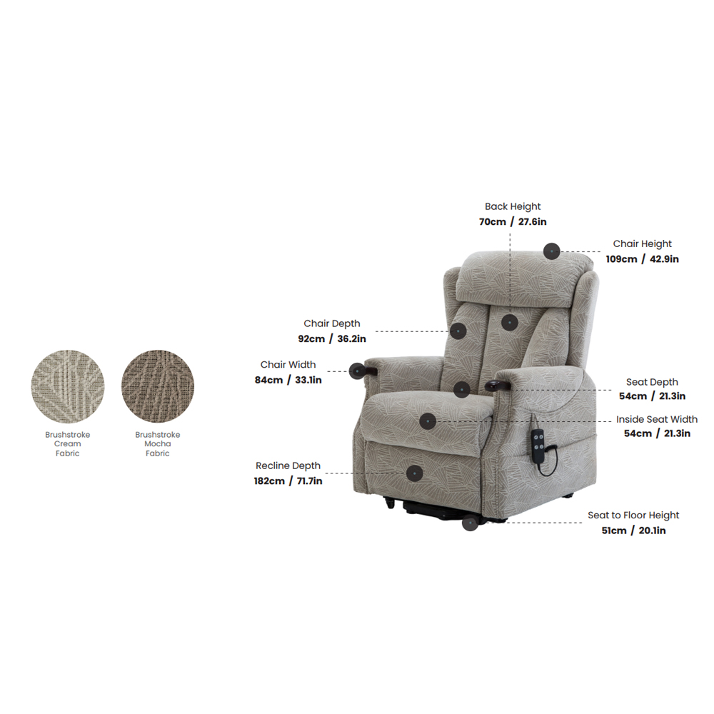 Dazaro Fabric Recliner Chair in Brushstroke Cream