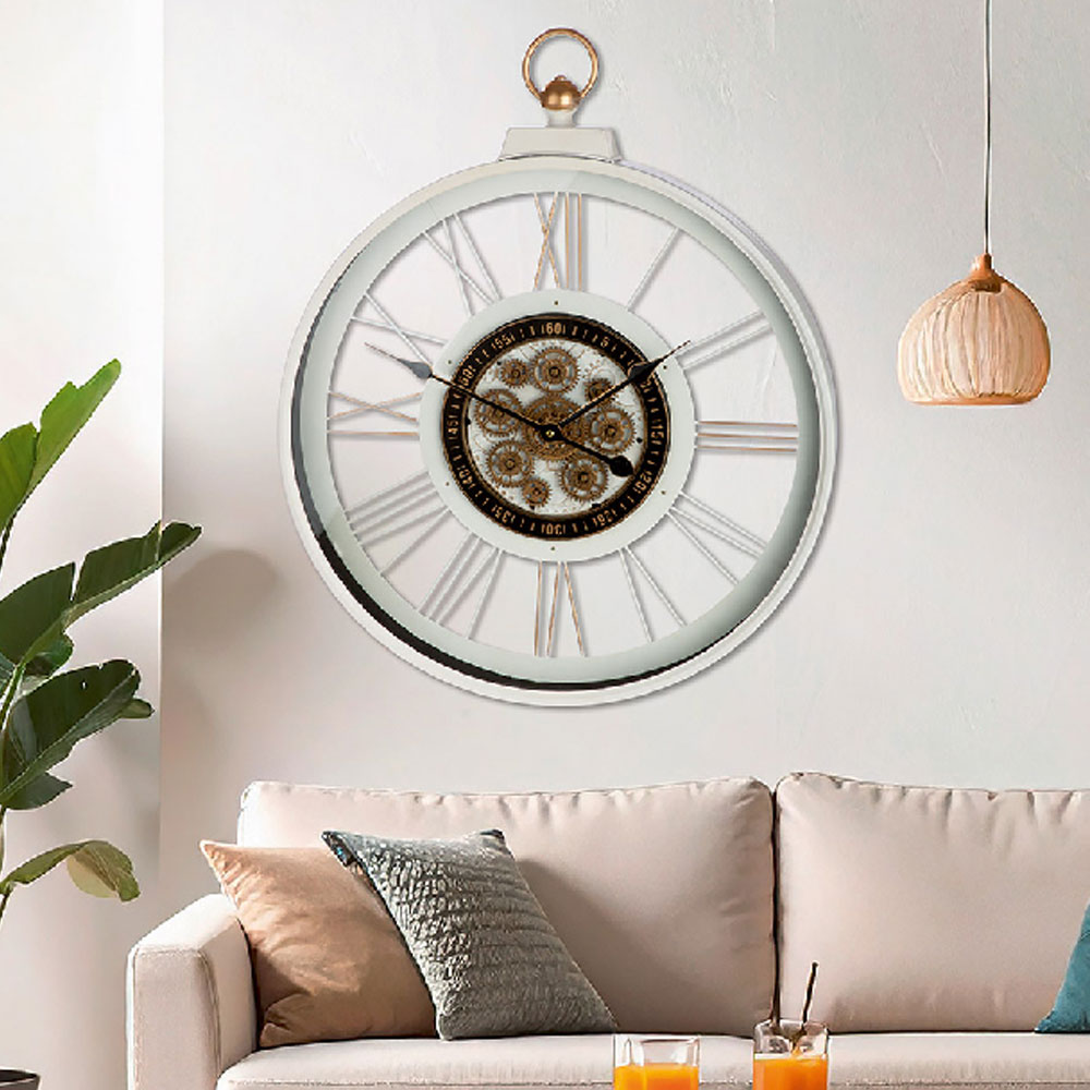 Daziro Glass Round Wall Clock in White