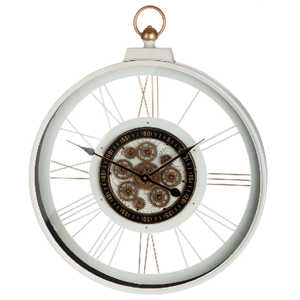 Daziro Glass Round Wall Clock in White